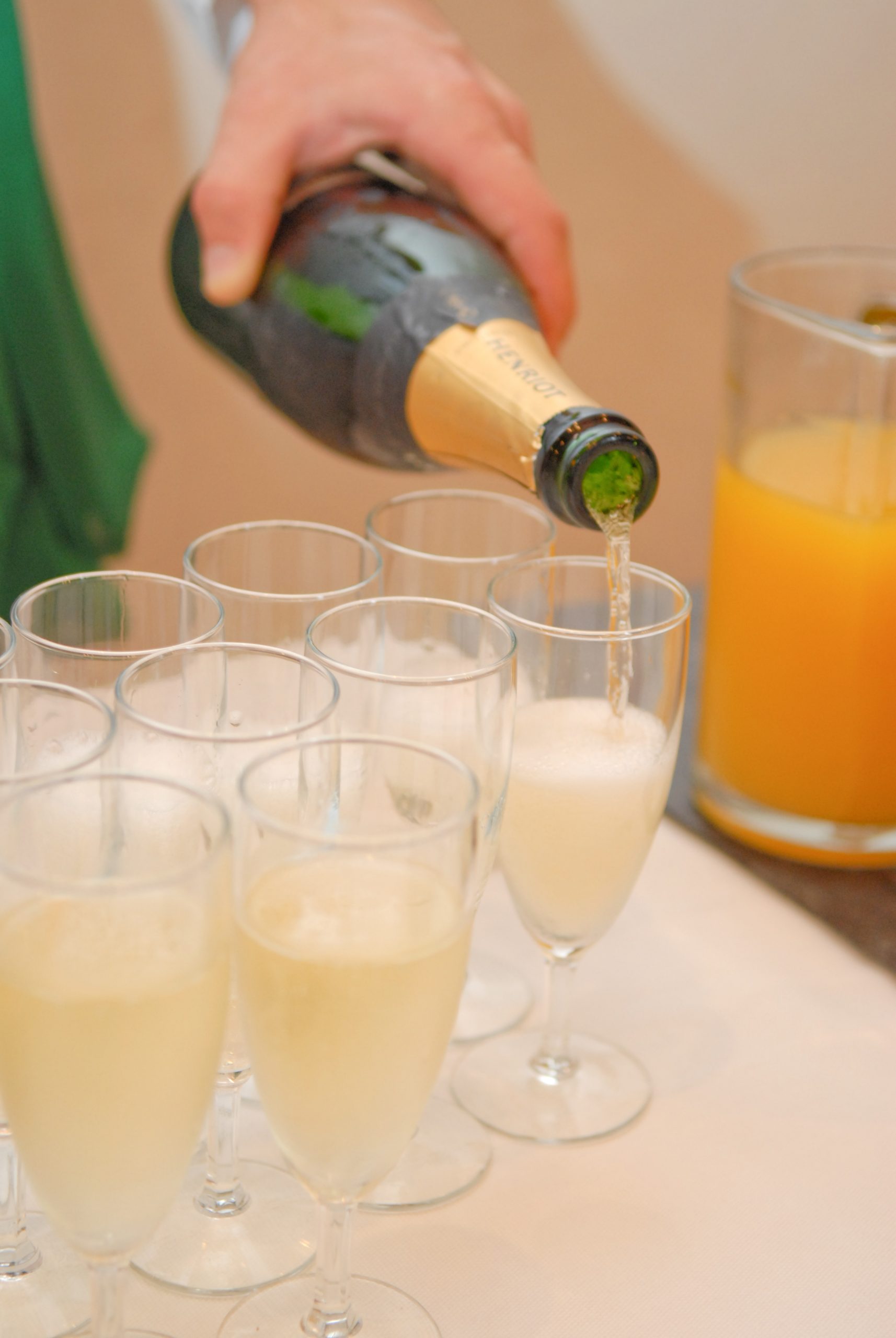 cocktails champagne et jus d'orange